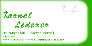 kornel lederer business card